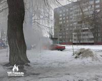 В Гомеле горел легковой автомобиль по ул. Б. Царикова
