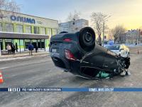 В Речице перевернулась легковушка - ее водитель в больнице